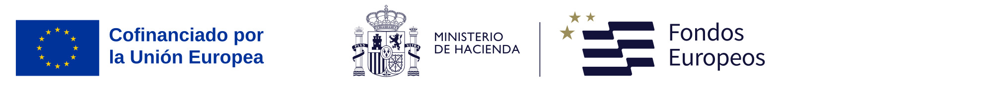 Logotipos de Cofinanciado por la Unión Europea, Ministerio de Hacienda y Fondos Europeos